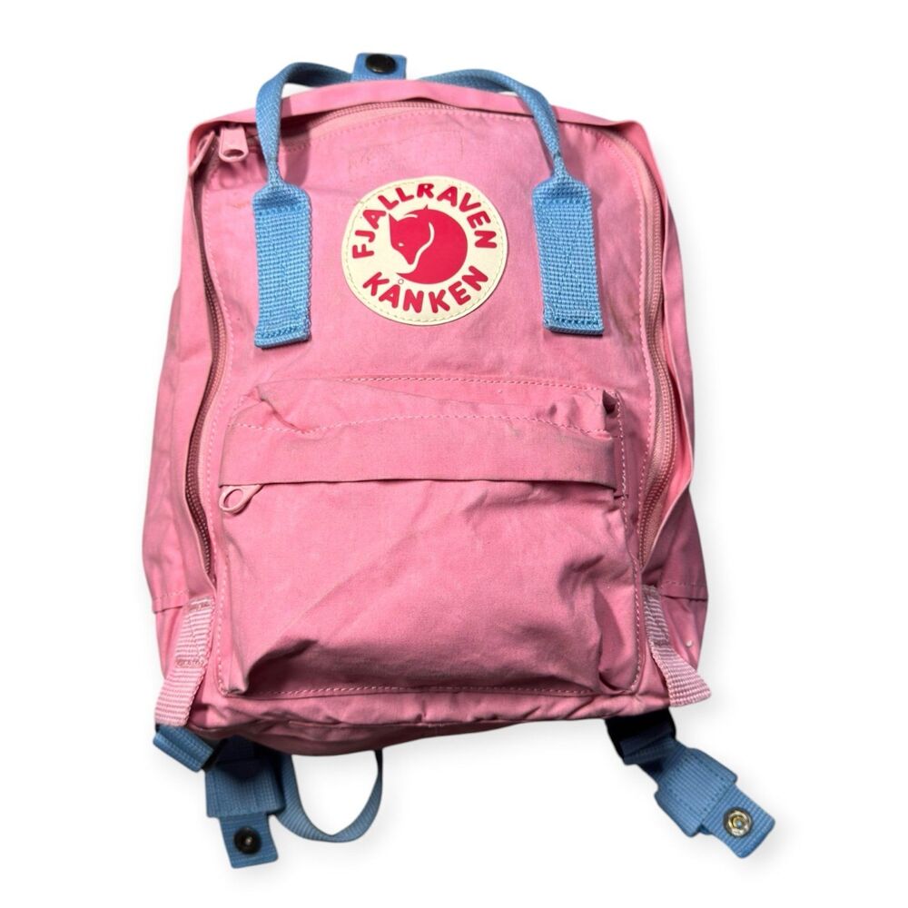 Fjallraven Kanken Pink Blue Backpack Everyday Outdoor Travel School Bag Rare - Picture 4 of 5
